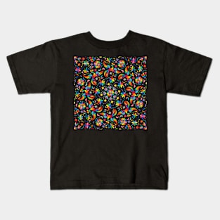 Mexican seamless pattern in dark colors Kids T-Shirt